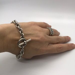 Sterling Silver Toggle Bracelet 9 1/4 inch